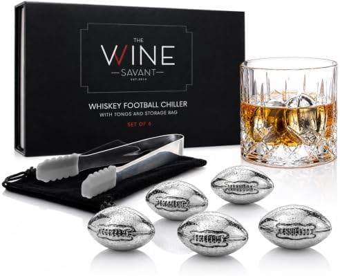Football Whiskey Stones, Superbowl Chillers, Whiskey Rocks, Gifts for Men