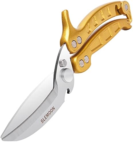 Heavy Duty Kitchen Shears,Poultry Shears with Safety Lock,Gold