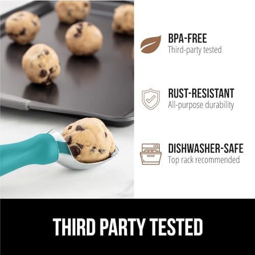 GORILLA GRIP® Heavy Duty Ice Cream Scoop, Professional Scooper, Turquoise
