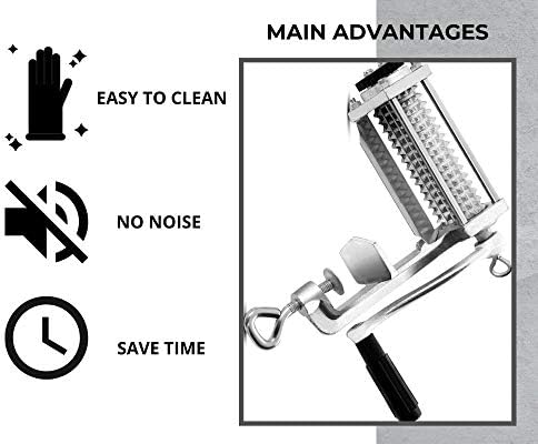 Commercial Meat Tenderizer Cuber – Heavy Duty Steak Flatten Tool Meat Grinder Attachment Clamp-on Rolling Cuber for Efficient Meat Tenderizing