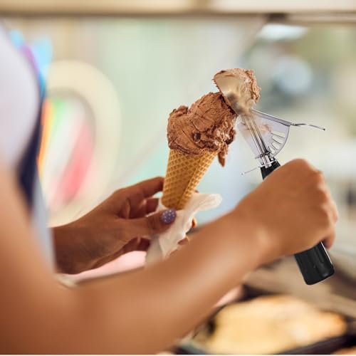 PATIKIL 5.3 Ounce Ice Cream Scoop with Trigger, White 158ML