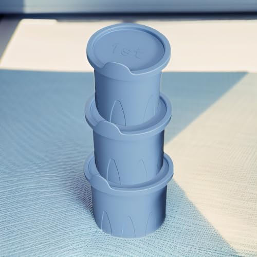 Ice Mold for Stanley Cup, 3 Pcs Silicone Ice Cube Tray for Tumbler 20/30/40oz Hollow Cylindrical Ice Molds with Lid for Freezer, Whiskey, Juice, Coffee, Cocktail, Ice Drink (Blue)