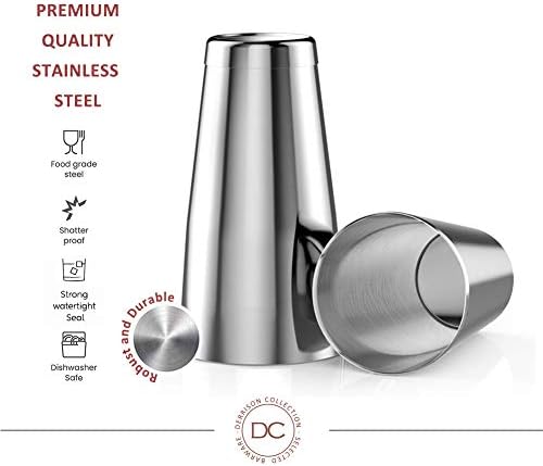 Premium Professional Boston Shakers Set - 18oz Weighted Stainless Steel 304 Cocktail Shakers for Bartenders | Heavy-Duty Bar Tools with Anti-Slip & Easy-Clean Design (Double Weighted)