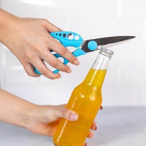 Strip-n-Snip™ - Herb Stripping Multi-use Scissors with Stainless Steel Blades (Blue)