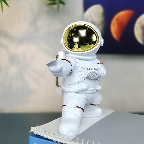 F380 Astronaut Kung Fu Figurine Statue Resin Spaceman Sculpture Desktop Ornament Space Themed Crafts Cake Toppers Model Home Office Decor Gifts for Christmas