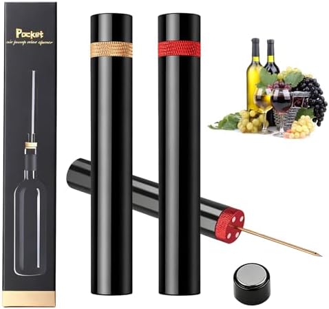 2 Pcs Portable Air Pressure Pump Bottle Opener, Quick Bottle Opening, Compatible With Champagne and Red Wine Bottles, Suitable for Travel Camping, Family Gatherings, Restaurants, and Bars (Gold + Red)