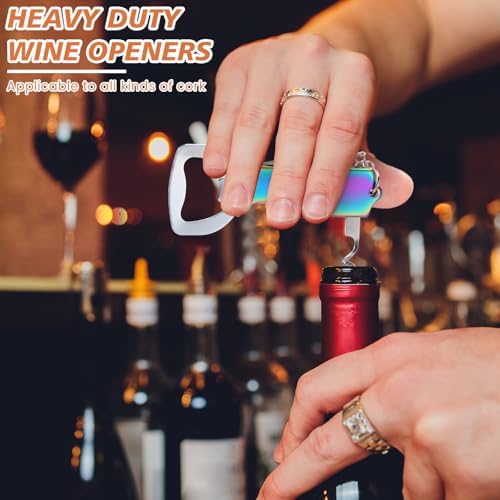 Ziliny 24 Pcs Wine Bottle Opener Keychains Bulk Corkscrew, Titanium Color