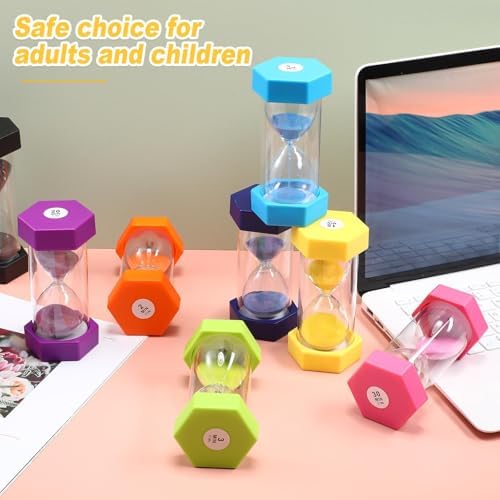 Yunsailing 9 Packs Sand Timer Hourglass 1-60 Minutes Visual, Classic Colors