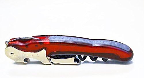 Murano translucent red double power waiters corkscrew