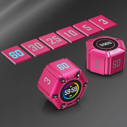 Smart FILP Pomodoro Timer 3/5/10/25/30/60min Preset, Silent & Sound Alarm
