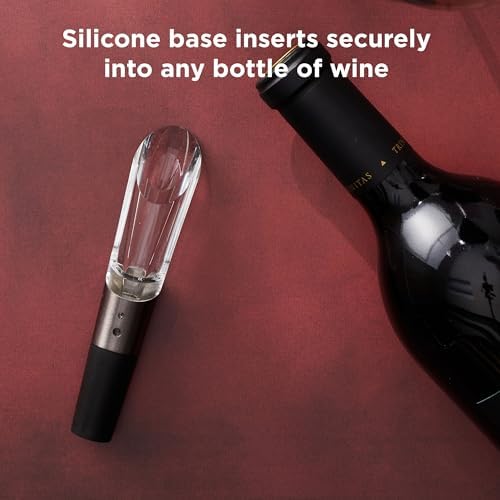Rabbit Wine Aerator Pourer Spout - Instant In-Bottle Aerating for Richer, Smoother Wine - Dripless Pour Spout for Red and White Wine