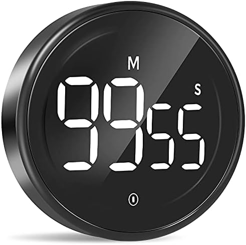 LIORQUE Digital Kitchen Timer, 99 Minute Magnetic Countdown Timer, Black