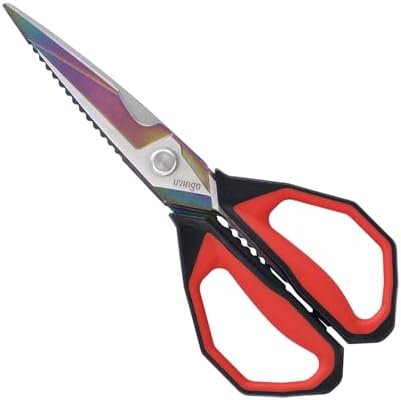 LIVINGO 9" Sharp Kitchen Scissors for Food Titanium Coated Stainless Steel