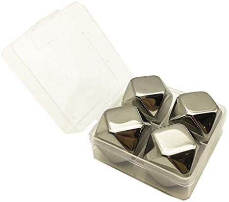 Stainless Steel Rhombus Shaped Whiskey Stones Set Reusable Chilling Rocks Ice Stones Gift for Whiskey Lovers