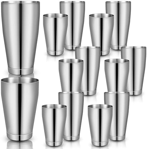 Sabary 12 Pcs Shakers Bartending Boston Cocktail Shaker, Silver