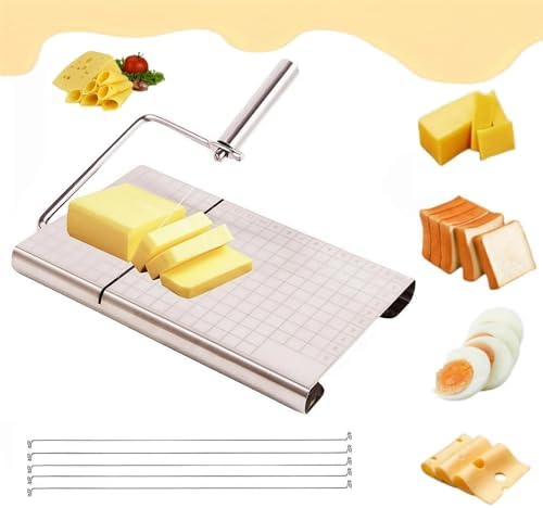 Cheese slicer Stainless steel and 5 replacement wires metal cheese cutter