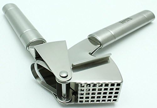 Premium Garlic Press with Hanging Hook & Cleaning Brush - Commercial Grade Stainless Steel (GP0001)