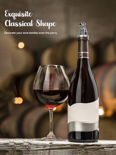Animal Wine Pourer Spout, Drip Free Bottle Pourer & Stopper for Wine and Liquor Bottles, Funny Gift for Men, Dad, Hostess and Housewarming, Bar Cart Accessory for Holiday Party Decor, Multiple Animal
