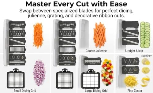 18-in-1 Vegetable Chopper Set, Food Dicer & Mandoline Slicer with Container, Onion Cutter, Stainless Steel Blades, BPA-Free, Dishwasher Safe Kitchen Vegetable Cutter