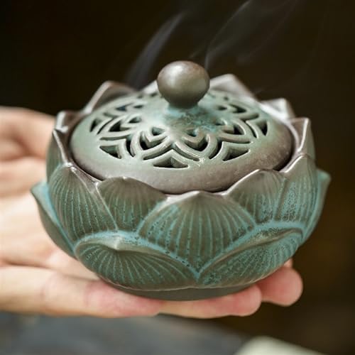 Flower Shape Garlic Keeper with Ventilated Lid Stylish Ceramic Garlic Holder, Garlic Jar for Organizing, Garlic Storage Container