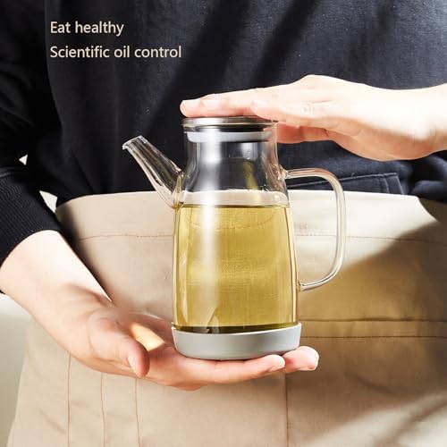 Glass Olive Oil Bottle, Olive Oil Dispenser Bottle for Kitchen, Vinegar Dispenser Bottles, 20oz Cooking Oil Condiment Containers with Drip Free Spout and Non Slip Bottom