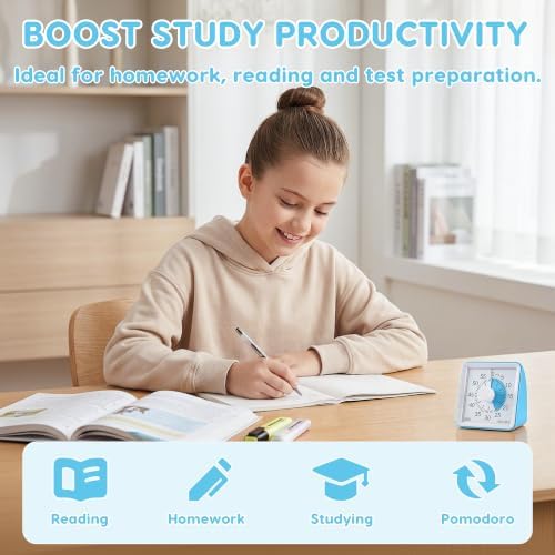 Secura Visual Timer for Kids, 60 Minute Classroom Countdown Timer for Study