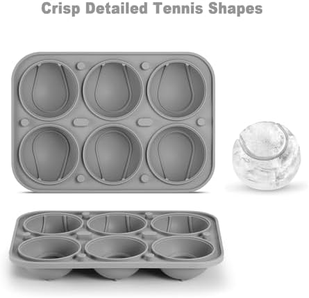 Nax Caki 3D Tennis Ice Cube Tray, Large Tennis Silicone Fun Shapes Whiskey Ice Mold with Funnel for Cocktails, Bourbon,Brandy, Whiskey Gifts for Men