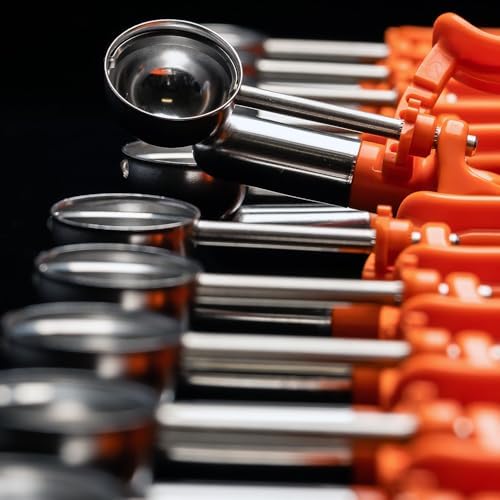 Size 100 ORANGE (0.32 oz.) VODOMAX Commercial Food Disher, Cookie Scoop, Stainless 18-10, Non-Spring Design, Portion Control disher, Ice Cream Scoop, Melon Baller, Meat Ball Scoop, Non Zeroll