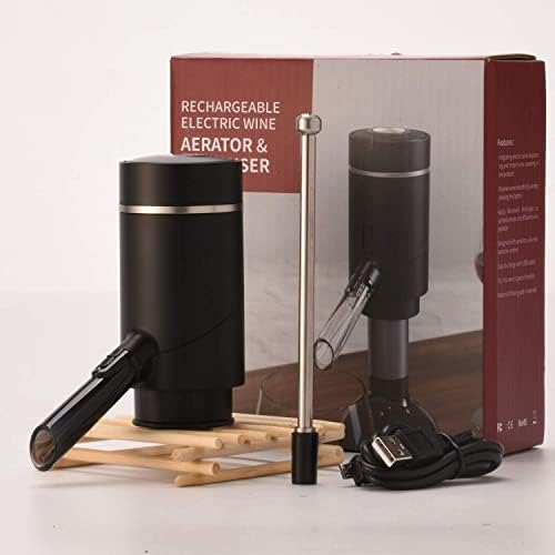 Electric Wine Aerator & Dispenser – One-Touch Automatic Wine Pourer with Decanter Function, Enhances Red & White Wine Flavor, Portable with Retractable Tube, USB-C Rechargeable, Mothers Day Gift