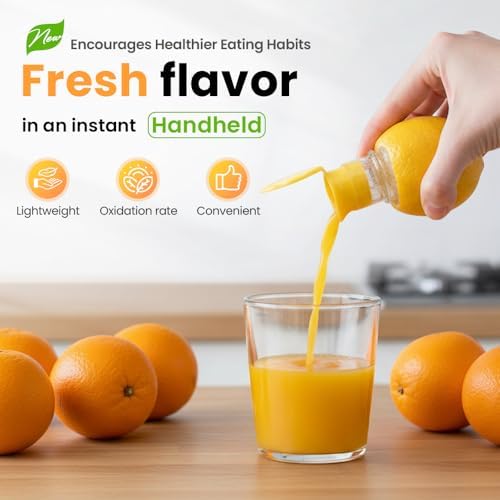 Screw Top Lemon Squeezer, 2026 New Hand Juicer Squeezer, Portable Manual Juicer for Travel, Multifunctional Fruit Juicers for Home Use (4pcs, Yellow+Green)