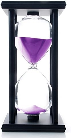 60 Minutes Hourglass, Wood Sand Timer, Purple