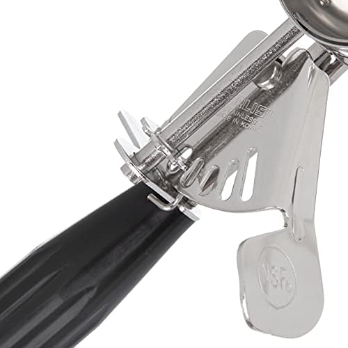 Carlisle FoodService Products Disher Scoop with Black Handle – 1.3 oz Portion Scoop, Stainless Steel, Use For Restaurant or Catering, Use with Ergonomic Grooved, One-Piece Design