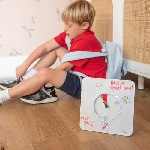 TIME TIMER 8 inch Visual Timer with Visual Schedule Package - 60 Minute Kids Desk Countdown Clock with Dry Erase Board, whiteboard Marker, and pecs Cards - for Kids Classroom, Home and Routine Timer