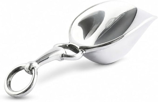 Arthur Court Equestrian Bit Handle Ice Scoop - Sand Casted and Hand Polished Aluminum - Perfect for Serving Ice and Dry Goods - 8 Inch Long