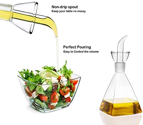 4 oz / 125 ml No Funnel Needed Olive Oil & Vinegar Dispenser Glass Cruet Decanter for Kitchen,Lab glassware seal handicraft Keeps Oil Fresh Longer