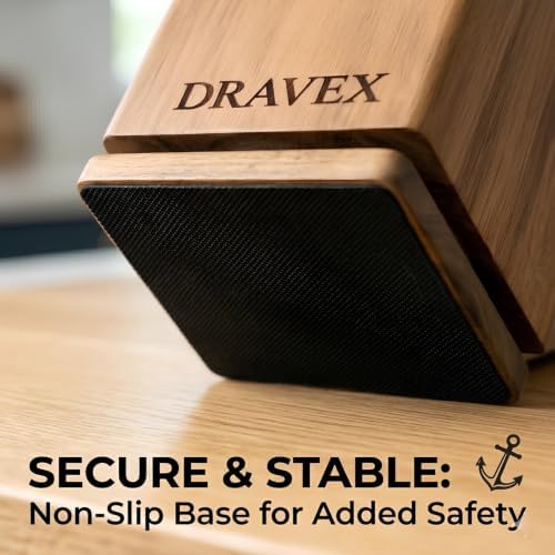 DRAVEX Ultra Premium Magnetic Knife Block without Knives for Counter Top