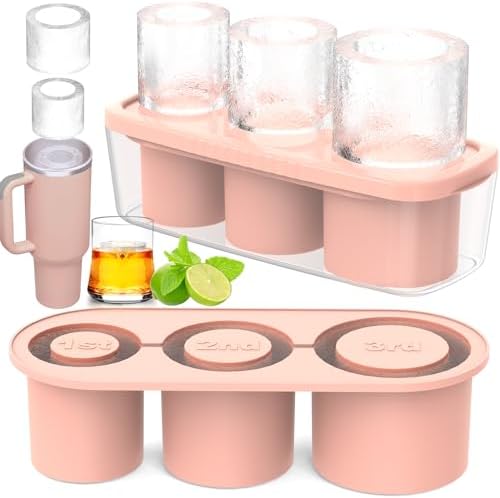 3 Pcs Silicone Ice Cube Tray for 30-40 Oz Tumblers with Lid and Storage Bin