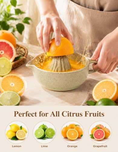 Ceramic Lemon Juicer Manual Hand Juicer Orange Squeezer Bowl with Handle