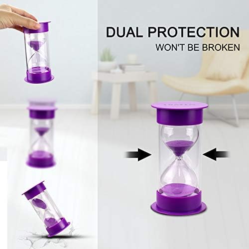 EMDMAK Sand Timer, Acrylic Hourglass Timer Colorful Sandglass Timer 1 min/2 mins/3 mins/5 mins/10 mins/15 mins Sand Clock for Games Classroom Home Office(Large)