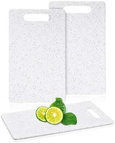 Lounsweer Small Plastic Cutting Board Kitchen, 6" X 10", White