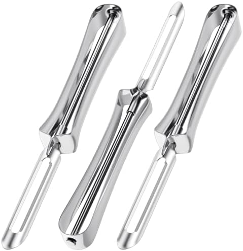 Yuanchu 3 Pack Stainless Steel Kitchen Vegetable Peelers, Ergonomic Rotary Peeler for Carrot Potato Fruit Dishwasher Safe Kitchen Tool