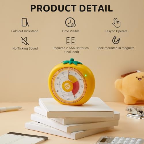 Magnetic Visual Timer, 60-Minute Countdown for Kitchen Classroom Homework