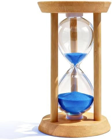 PROLOSO 10 Min Wooden Sand Timers 10 Minutes Glow in The Dark Hourglass Large Bamboo Sand Clock Sandglass for Yoga Reading Home Office Decor