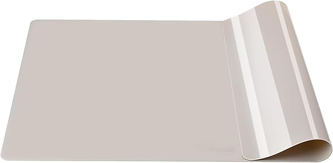 Food-Grade Silicone mat，2MM Extra Thick Silicone Mats for Kitchen Counter, 25.6" x17.7" Non-Slip Waterproof Large Countertop Protector Mat, Heat Resistant Mat, Silicone Placemat (White Gray)
