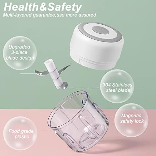 Electric Garlic Chopper, 250ML Vegetable Chopper, Food Chopper