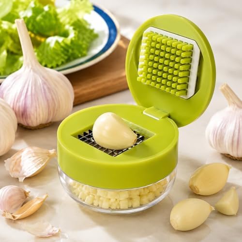 Garlic Press, Manual Garlic Chopper Mini with Stainless Steel Blades.(1)