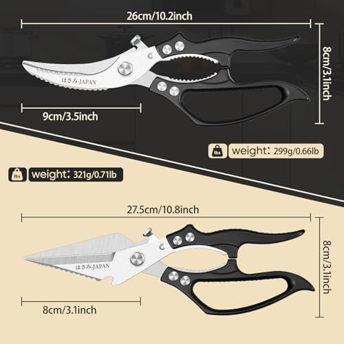 Huusk Kitchen Scissors Set Heavy Duty, All Purpose Japanese Poultry Shears