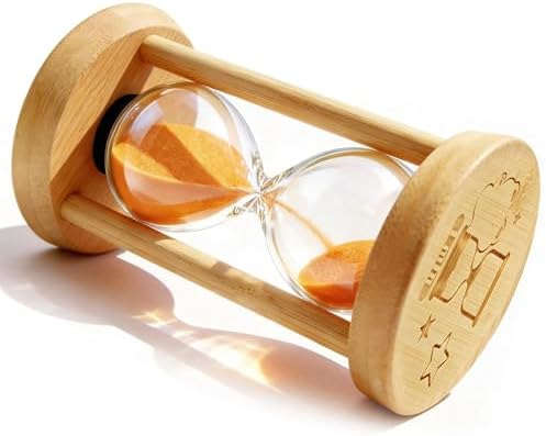 PROLOSO Wooden Sand Timers 1 Minute Countdown Hourglass Glow in The Dark Sandglass Sand Clock for Toothbrush Timer Games Classroom Home Office