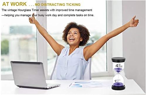 SuLiao Hourglass 4 Minute Sand Timer: Colorful Small Purple Sand Clock 4 Min, Plastic Hour Glass Sandglass for Kids, Games, Classroom, Kitchen, Decoration