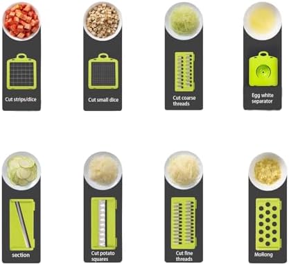 Multi Functional Vegetable Chopper, nicer dicer, 16 in 1 professional vegetable and food slicer, and Vegetable Cutter, for Potatoes, Onions, Vegetable Chopper with Container and Basket